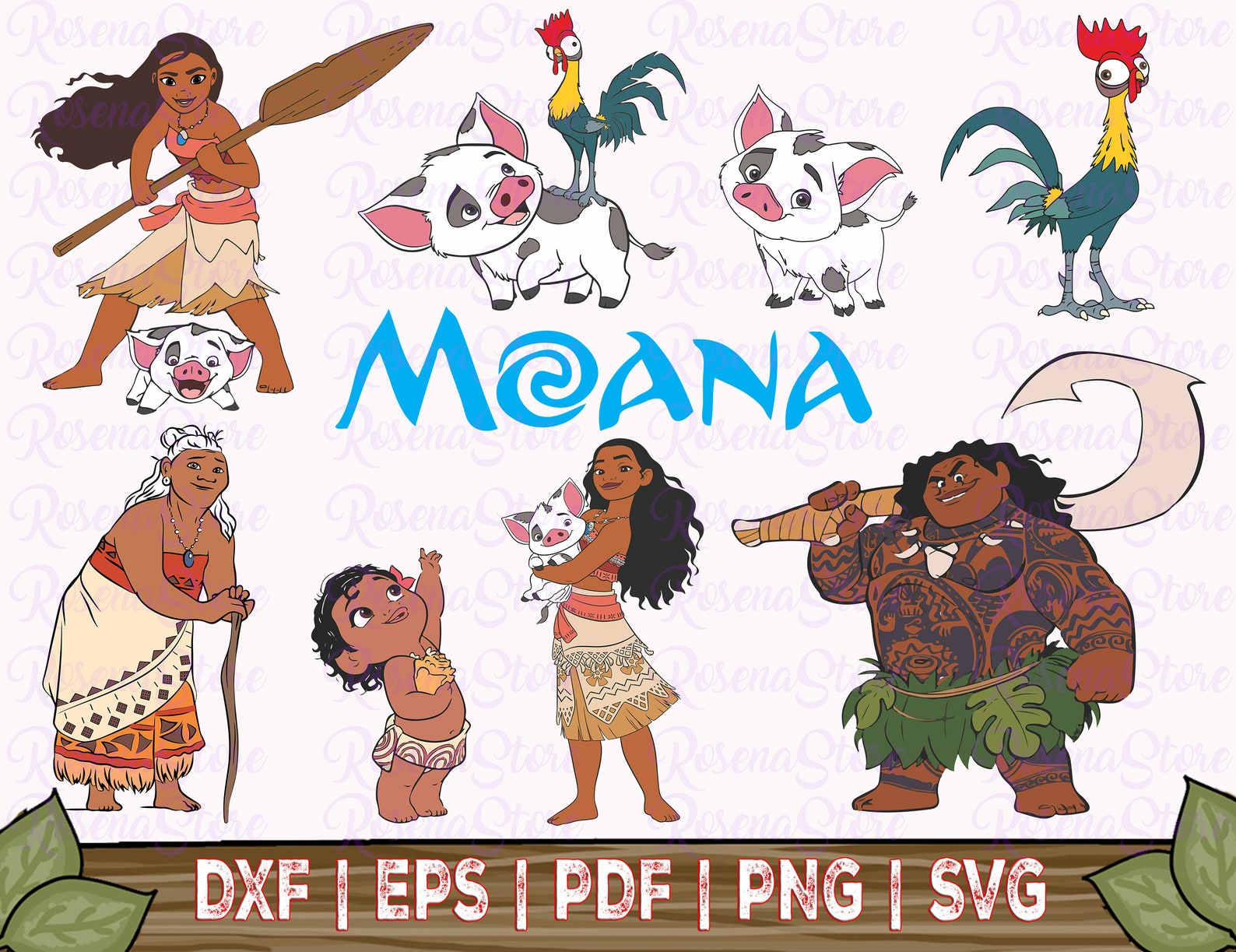 Download Moana SVG Bundle Eps Dxf Png files Baby Moana SVG Maui | Etsy