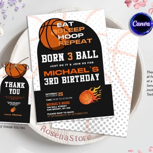 Basketball Birthday Invitation Template Printable, Basketball Birthday Invitation, Basketball, Editable, Editable, Instant Download