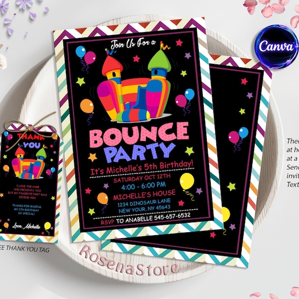 Editable Bounce House Invitation, Bounce House Birthday Invitation, Kids Park Party Invitation, Outdoor Playground Template, Digital File