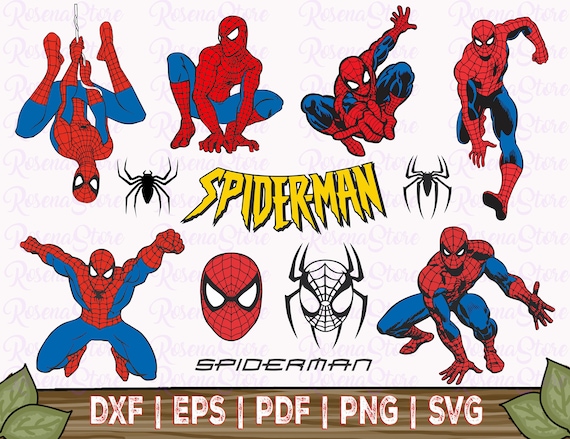 Spiderman SVG Bundle Spiderman Clipart Cutfiles Dxf Eps | Etsy