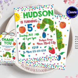 Very Hungry Caterpillar Invitation, Very Hungry Caterpillar Birthday, Very Hungry Caterpillar Party, Very Hungry Caterpillar