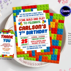 Faire-part d'anniversaire modifiable, Faire-part numérique, Modèles d'invitation, Carton d'invitation, Modifiable avec Canva