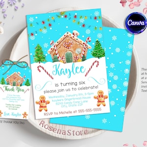 Editable Christmas Invitation, Christmas Birthday Party Invitation, Winter Party, Santa Oh What Fun, Merry Christmas