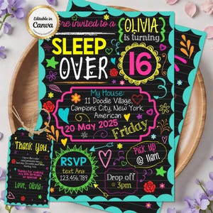 Sleppover Invite, Slumber Party, Kids Invitation, Sleepover Invite, Pajama Party, Insatnt Download, Digital Corjl, Slumber Party Invite, Girls Invitation, Slumber Theme Party, Teen Invitation, Sleep Over Invites, Slumber Invites