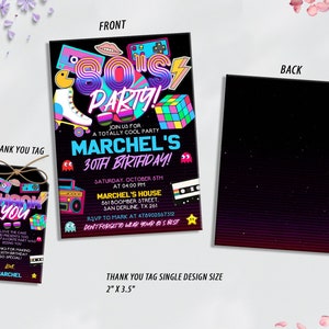 Editable 80s Party Invitation, Back to the 80s, Throwback Party, House