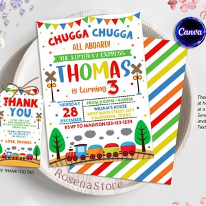 Train Birthday Invitation: Steam Engine Party (Digital File)