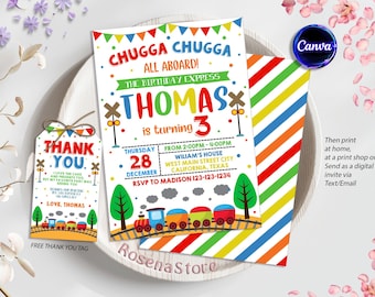 Train Birthday Invitation: Steam Engine Party (Digital File)