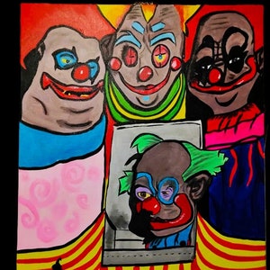Killer Klowns from outer space painting!