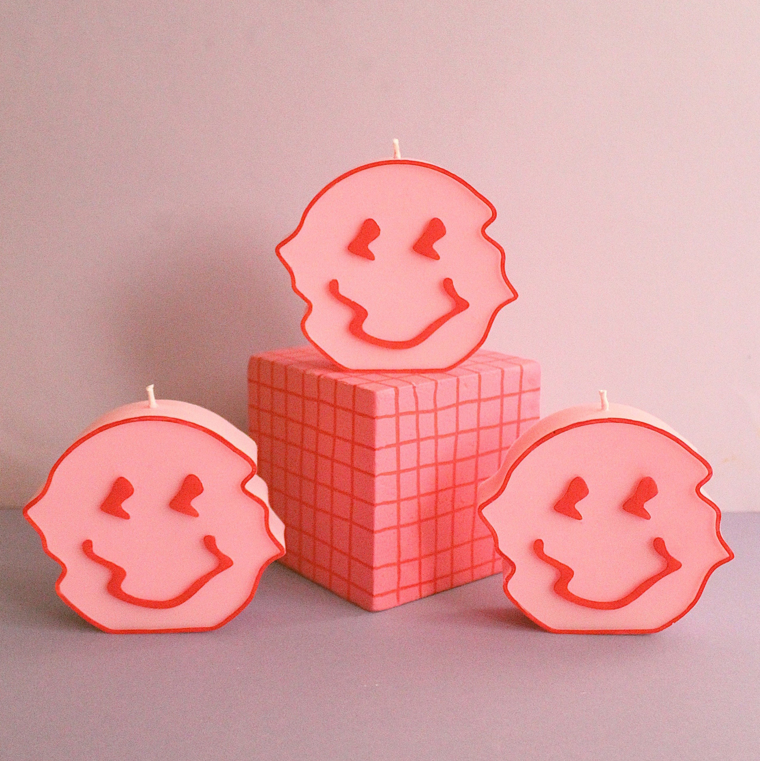 Glitch Smile Mim Bougies Pastel Esthétique Moderne Bougie Pour La Décoration Cadeau Unique | Handgem