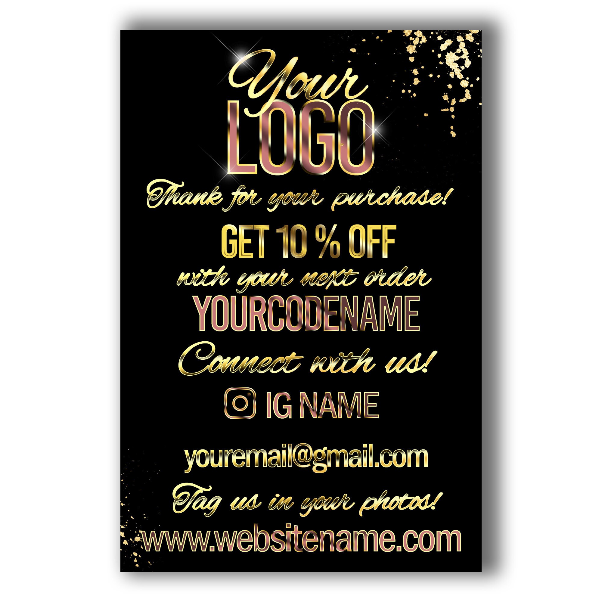 Thank you Post Card design Loyalty Customer card Custom | Etsy