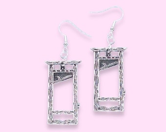 Guillotine Earrings - Silver Charms