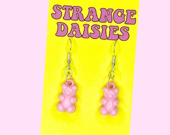 Pink Gummy Bear Earrings