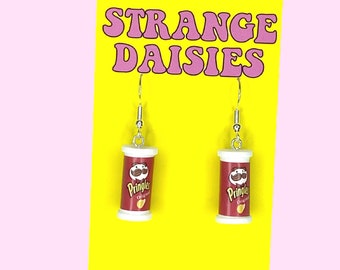 Chip Earrings - Red - Food Funny Quirky Kitsch Funky Fun Weird Jewellery Gift