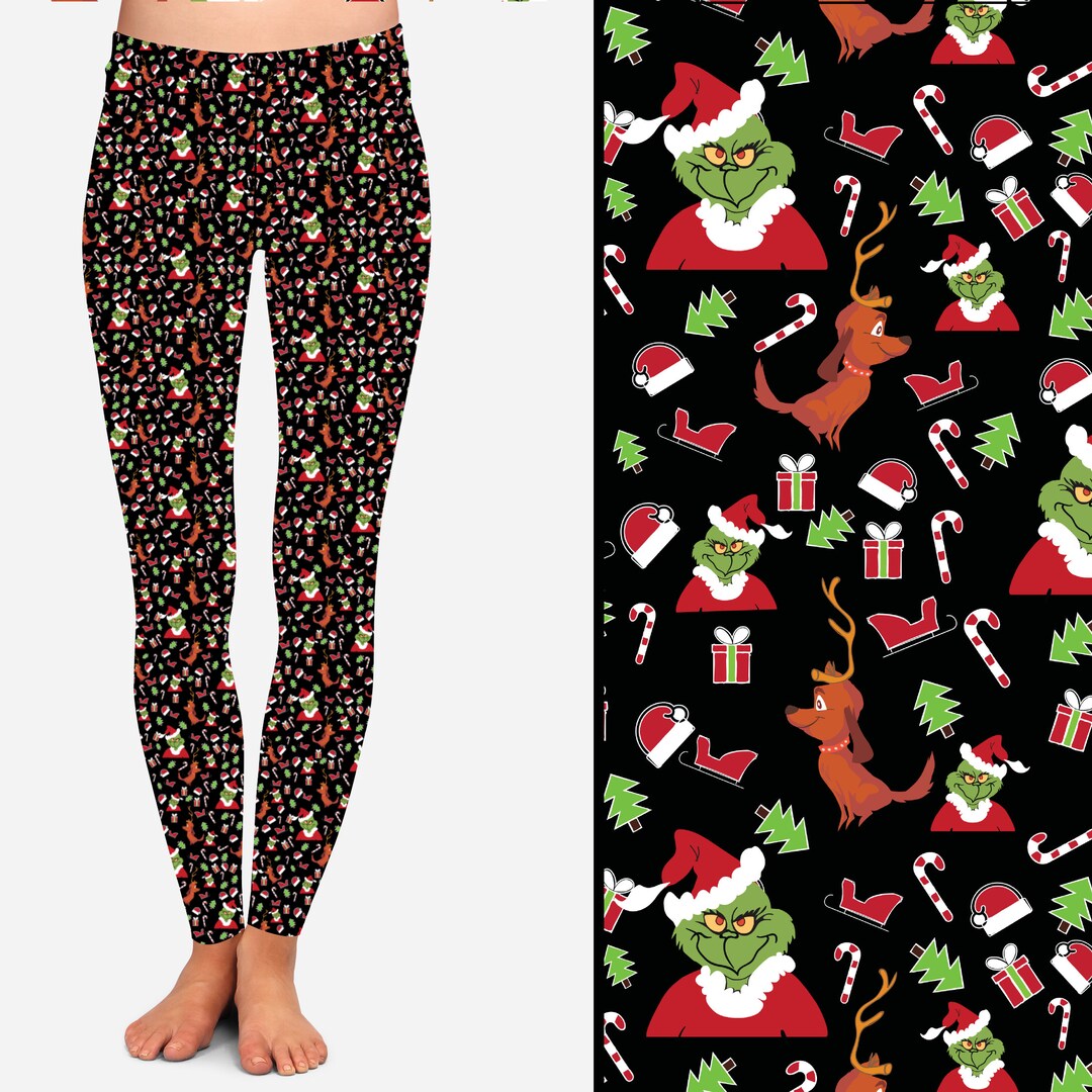 Christmas Grinch Leggings Mean One Soft and 4 Way Stretchable Etsy