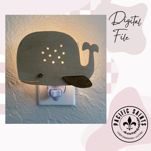 Whale Nightlight SVG Layered File DIGITAL | Laser Cut File for laser cutting | Nursery Night Light Decor | Wood Night Light Design