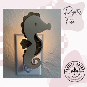 Seahorse Nightlight SVG Layered File DIGITAL | Laser Cut File for laser cutting | Nursery Night Light Decor | Wood Night Light Design