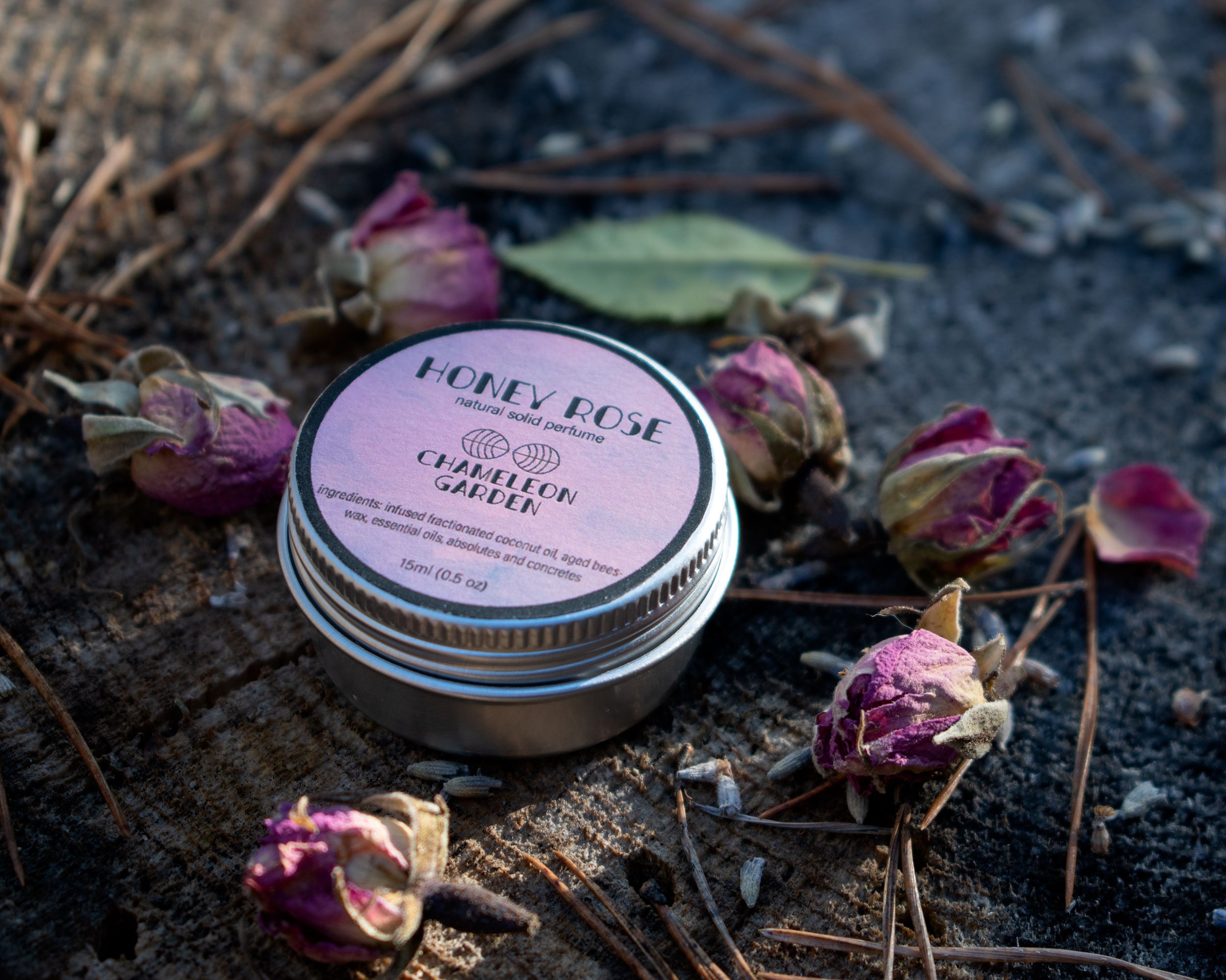 Honey Rose solid perfume Compact Natural Perfume Travel size Bulgarian rose Botanical perfume Sensual fragrance Gift for her Feminine scent