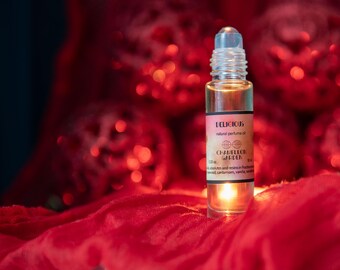 Perfume de aceite natural: Aroma amaderado, resinoso y gourmet, aroma navideño (roll-on de 10 ml)