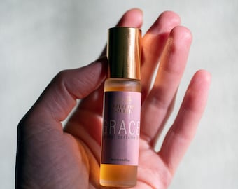 Grace Natural Oil Perfume: Rose & Violet Scent, Tender Sweet Woody Balsamic Amber Notes