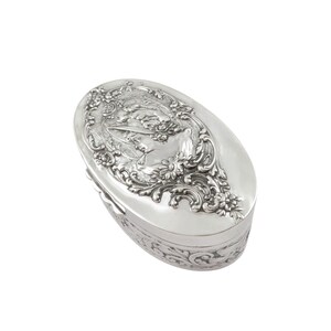 Antique Edwardian Sterling Silver Trinket Box 1902