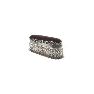 Antique Edwardian Sterling Silver Pin Cushion / Trinket Box 1905
