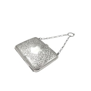 Antico portacarte/Aide Memoire in argento sterling Giorgio V del 1919