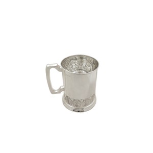 Antique Edwardian Sterling Silver Pint Tankard / Mug 1908