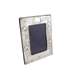 Antique Art Nouveau Sterling Silver 8&quot; Photo Frame 1903