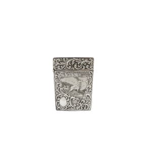 Antico porta carte edoardiano in argento sterling "Cervo" 1902