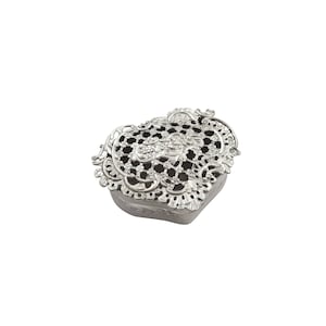 Antique Victorian Sterling Silver Pierced Top Trinket Box 1900