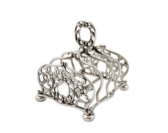 Antique Victorian Sterling Silver Toast Rack 1898