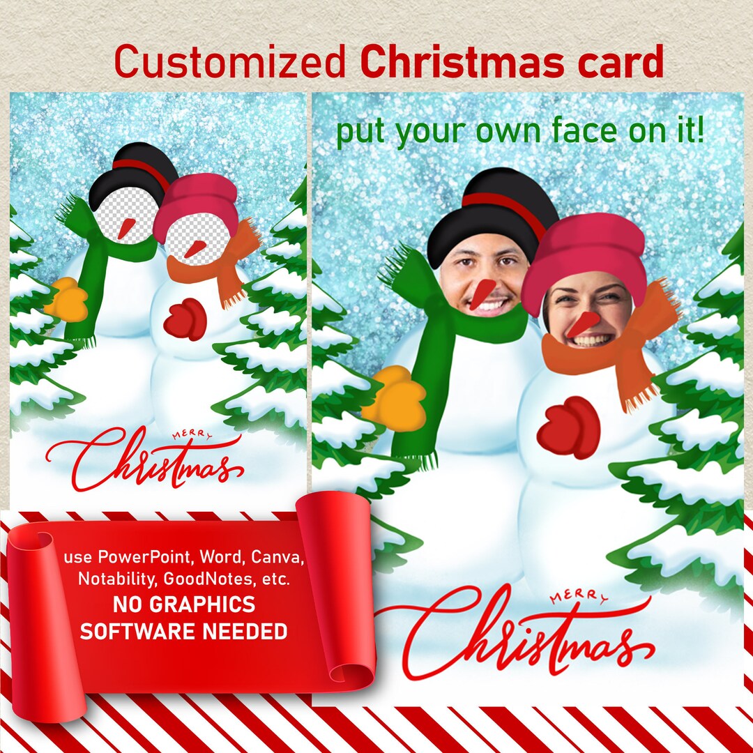 Christmas Snowman Card Jibjab Style Christmas Card Etsy