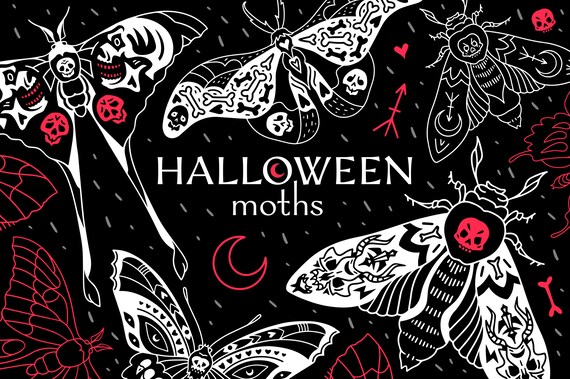 Skull Moth Tattoo Halloween Moths Death S Head Hawkmoth Etsy