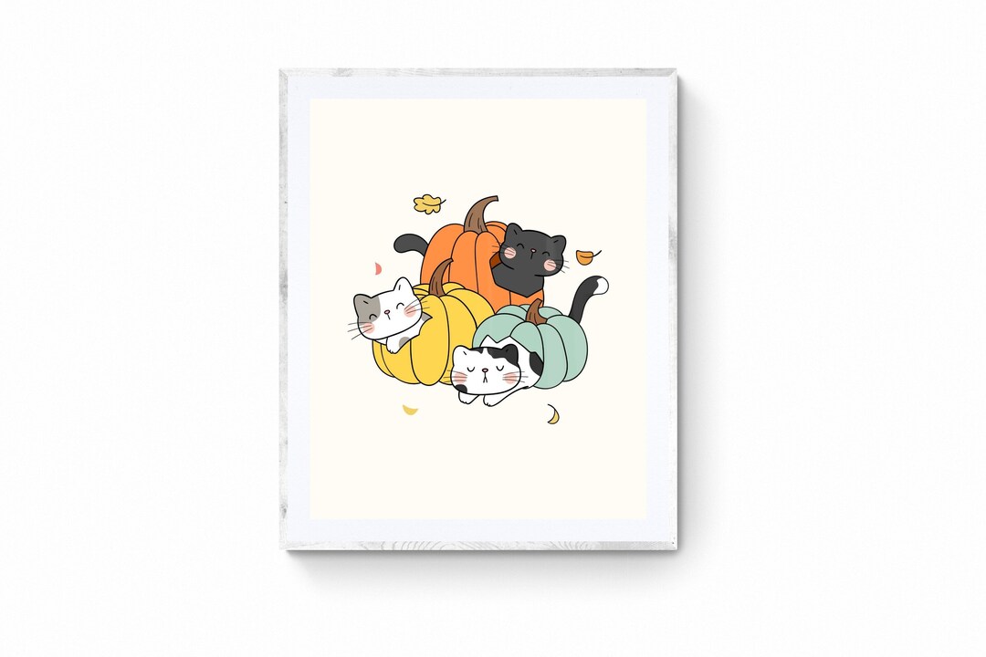 DIGITAL DOWNLOAD Printable Wall Art Fall Kitten Home Decor - Etsy