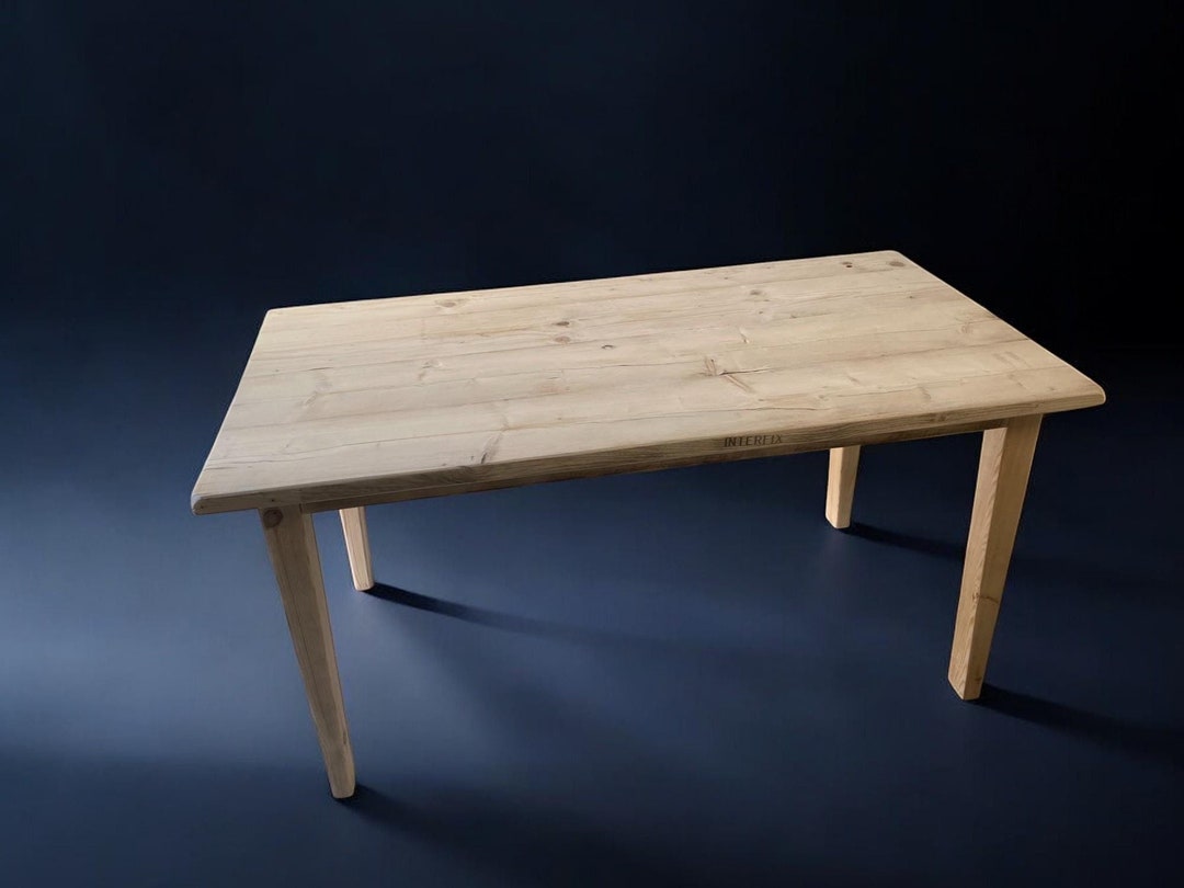 Scandi Rustic Farmhouse Dining Table With Tapered Legs Made From ...