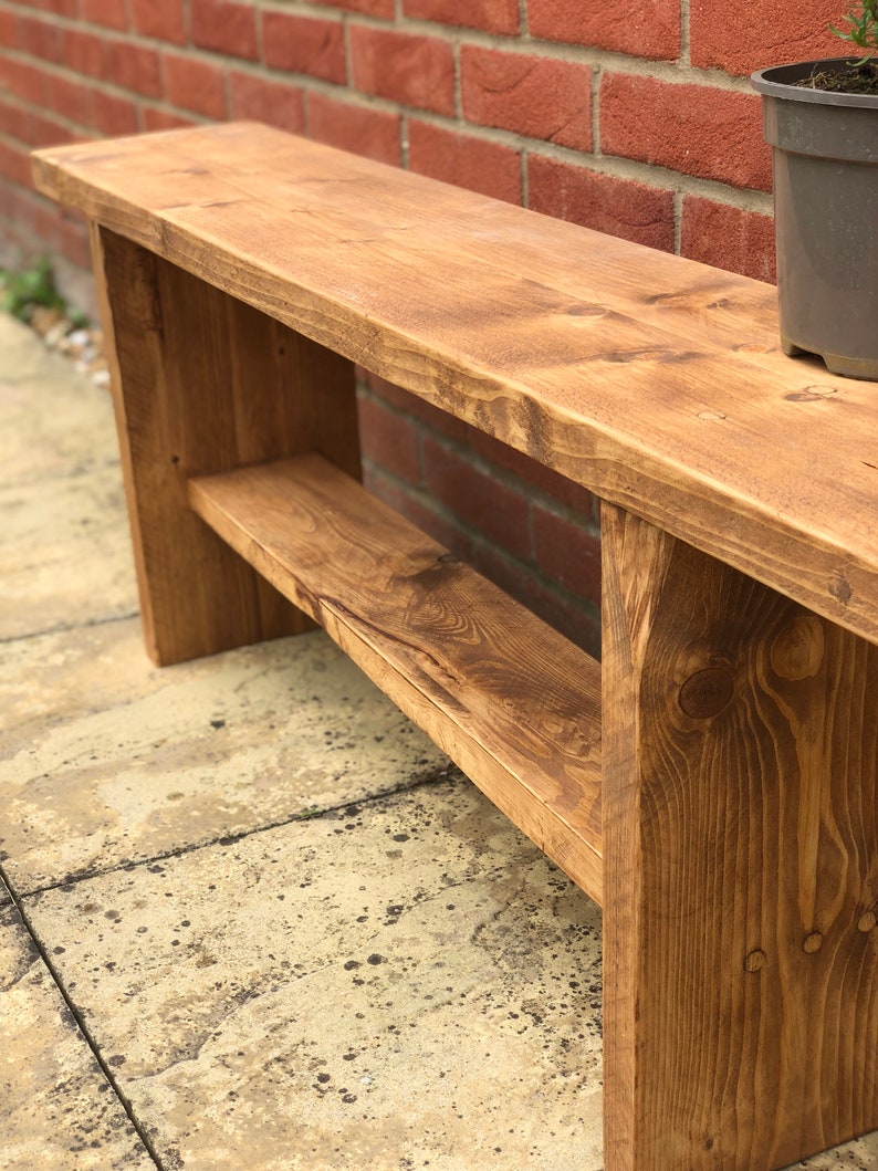 Rustic Wood Chunky Bench Handmade Bespoke Sizes Available | Etsy UK