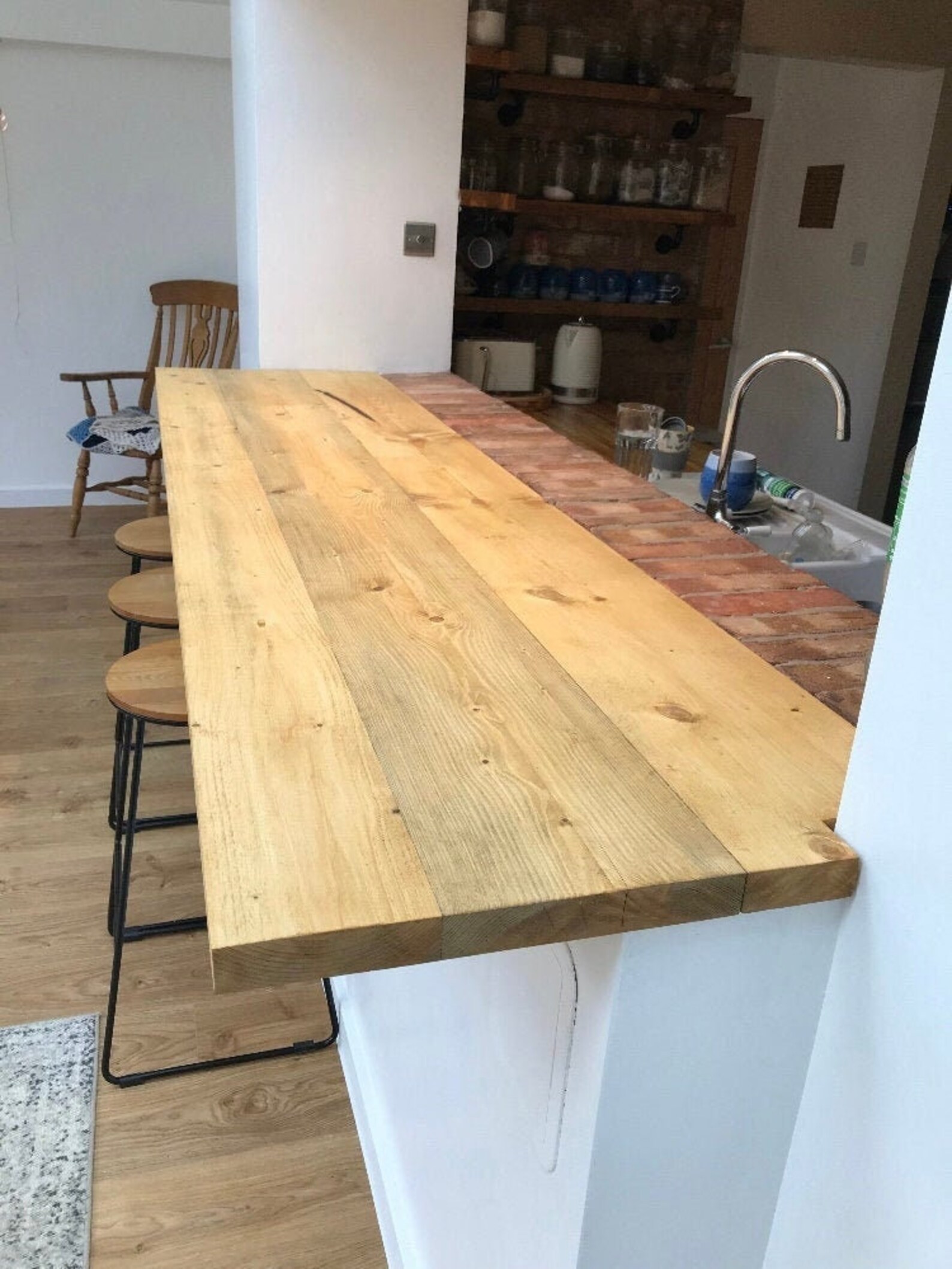 Rustic Wood Breakfast Bar With Steel Hairpin Legs Etsy UK