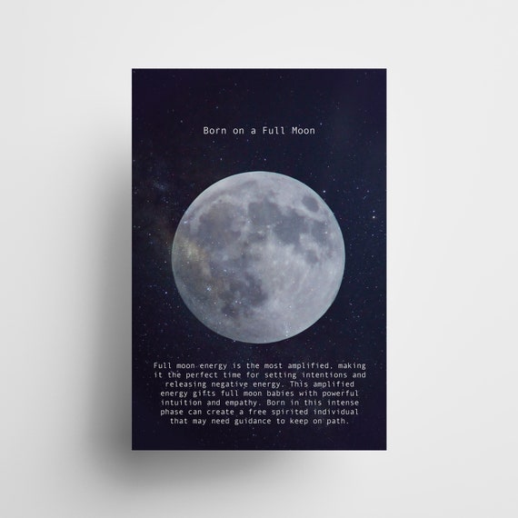 What Moon Phase Were You Born Full Moon Moon Phase Print Etsy