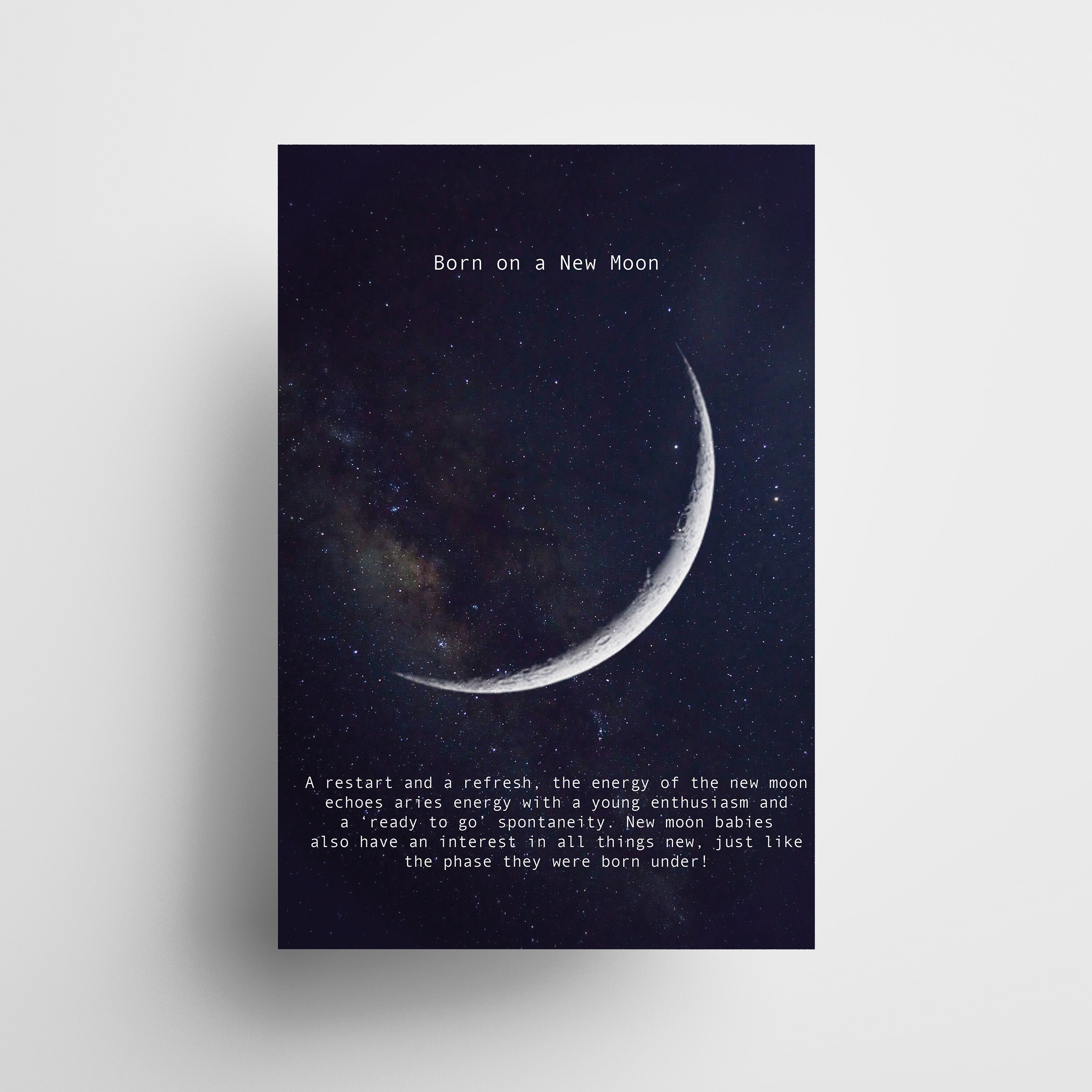 What Moon Phase Were You Born New Moon Moon Phase Print Etsy