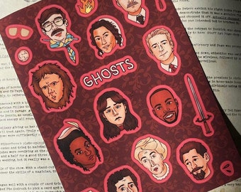 Hoja de pegatinas A5 de BBC Ghosts / retratos completos de personajes de Ghosts