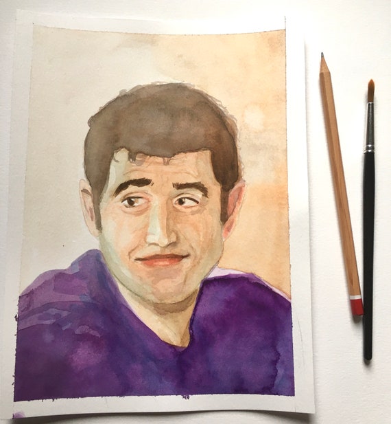 Greg Serrano Original Watercolour Portrait Crazy Etsy