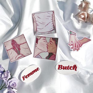 Set di adesivi Butch / Femme Hyacinth / lesbismo mascolino trans