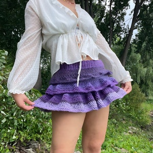 Skirt crochet pattern - The Flower Skirt ! - Three stage ruffles skirt (beginner to intermediate)