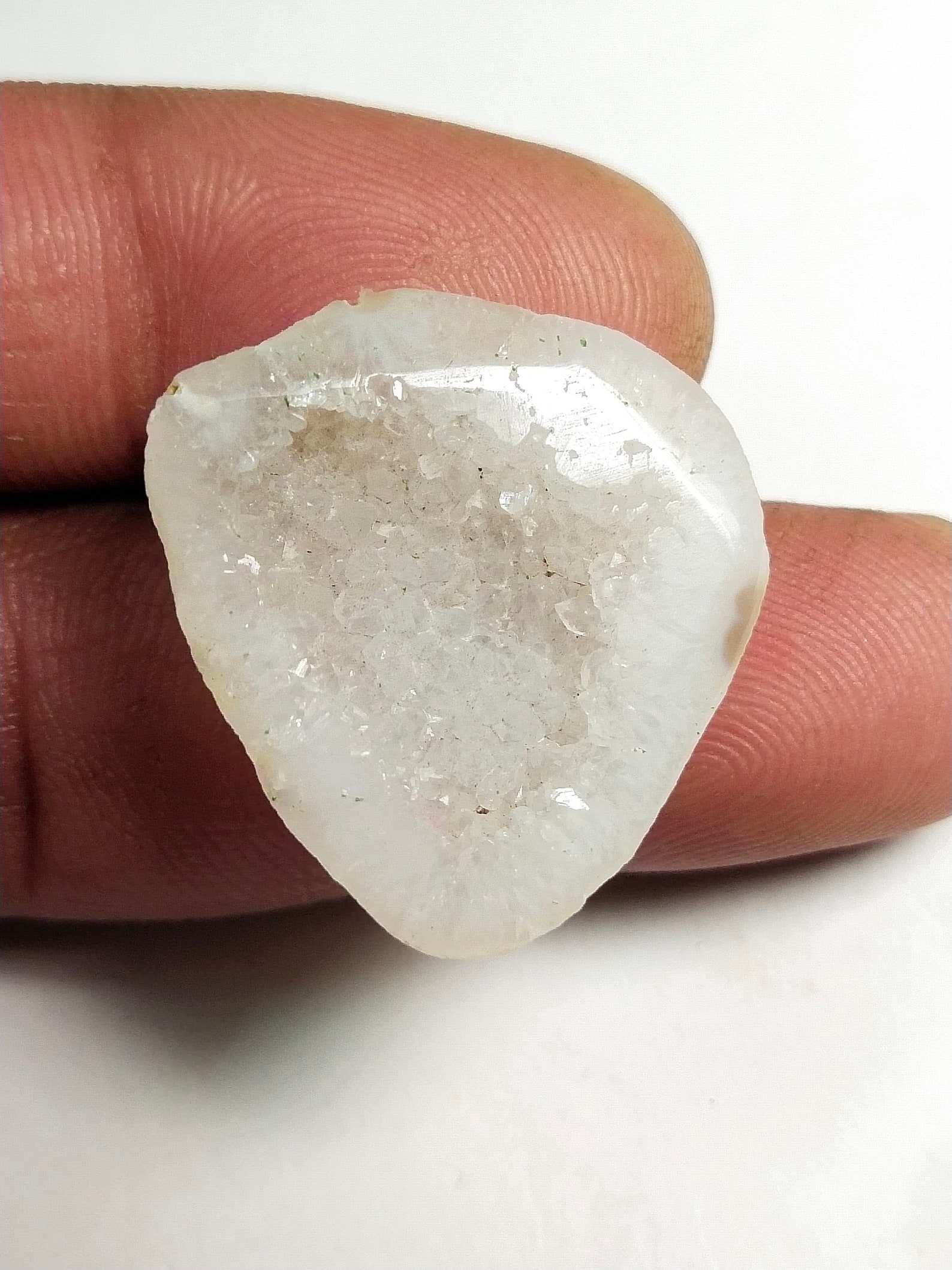 Beautiful Natural White Agate Druzy Titanium Druzy Cabochon Etsy