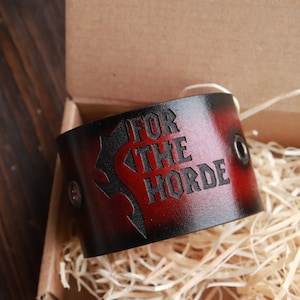 world of warcraft, leather bracelet, wristband, handmade, wow