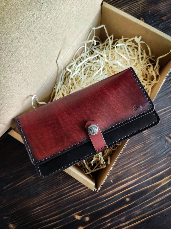 Women's Leather Wallet, long wallet, custom wallet, luxury wallet