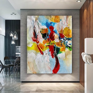 Large Office Wall Art Modern Abstract Art - Abstract Painting On Canvas, Oversized Paintings on Canvas, Large Abstract Canvas Art- SN0010