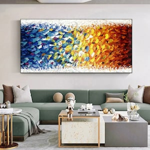 Large Modern Wall Art Painting, Large Abstract Colorful wall art, original painting home decor, abstract wall art Impasto painting on canvas