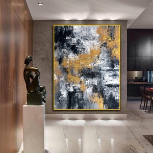 Large Black White Wall Art Abstract Painting Original Wall Art Painting On Canvas Modern Art Contemporary Art Black White Minimalist Art