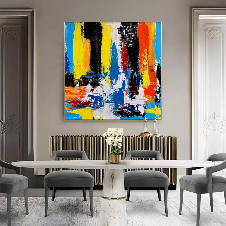 Large Canvas Wall Art, Abstract Painting Original on Canvas, Textured
